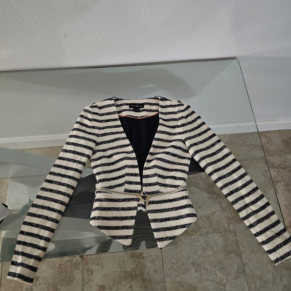Striped Black and White Women's Jacket